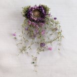 布花 大きめのマーガレットと小花（紫）/ 00124
