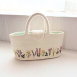 羊毛刺繍フェルトバック/ Herbs