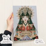 《木花咲耶姫と富士山の神秘》☘️A4 ポスター 古風 和風 日本神話 イラスト アート