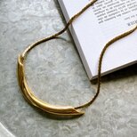 NT5-【 TRIFARI 】トリファリ・ ヴィンテージネックレス Flat Chain Twisted Bar