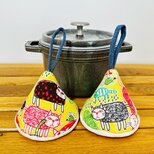 三角鍋つかみstaub　ストウブ　ホーロー　鍋つかみ　ミトン