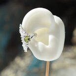 【受注生産】幅広イヤカフ一点もの「SV950×ペリドット」