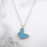 幸せのパピヨン【高品質！送料無料！当日発送！】マザーオブパール　ミニ　ネックレス　バタフライ