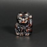 蒔絵　招き猫　黒