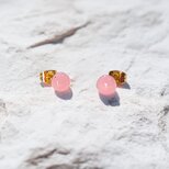 love グァバクォーツのシンプル一粒スタッドピアス（RO）※シルバー色ピアスやイヤリング、14KGF等に変更OK