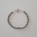 ナバホパール　ブレスレット　シルバー925　燻し銀　