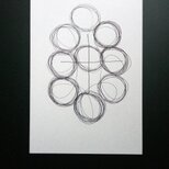 【真作】青山密 作 ペン画 抽象画 SIDE NO.07
