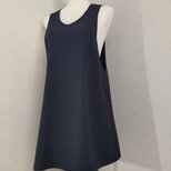 ちょっと品良く、大人なジャンスカエプロン。ネイビー。