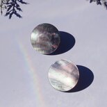 黒蝶貝のコインピアス・イヤリング可・サージカルステンレス　～月の海