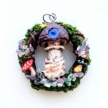 【10】日進月歩の森のきのこ　大きめペンダント