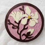 木彫レリーフ　こぶしの花