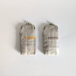 リネンのめがねケース△がま口　パッチワーク　ナチュラル　【2 COLOR】