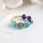 14kgf ターコイズラピスイヤーカフ(片耳)  【TQ-605EC】