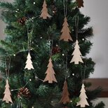 もみの木の木製クリスマスオーナメント＊５個セット｜ウォールナット＆ホワイトオーク