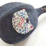 ふうせんポーチM  デニム  パッチ  LIBERTYポケット