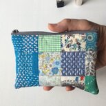 パッチワークの 刺し子ポーチ