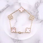 幸せのクローバー【高品質！送料無料！当日発送】ピンクゴールド　ブレスレット　