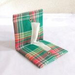 携帯ティッシュケース　ボックスティッシュから詰替え　マドラスチェック　グリーン　425