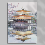 日本絶景ポストカード|金閣寺(京都府)|日本製|飾り・贈り物・日記・インテリア