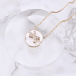 幸せのリボンネックレス（マザーオブパール）【高品質！送料無料！当日発送！】