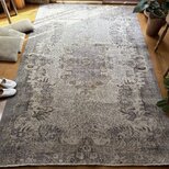 美品　超大判167×257 グレイ×クリーム　ボタニカル　トルコヴィンテージラグ