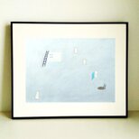 一点物｜原画｜イラスト「曇り空」　※額縁入り（太子サイズ）アクリル画