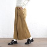 着心地◎ すっきり見え✦ 東炊きコットンツイル ワイドパンツ（キャメル）PT11