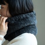 榊染め　Organiccotton Fur ふわふわネックウォーマー【Big size】