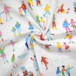 大判ハンカチ　48cm角 │ "スケートリンクのこどもたち"