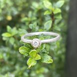 クリアーダイヤモンド　3㎜　ミル打ち留め　K18×シルバーSV925　コンビリングのコピー