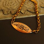 ボタニカルプレートブレスレットA＊エレクトロフォーミング＊銅＊真鍮ブレスレット＊E-5