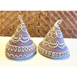 イギリスの布「モンペリエ」で作った三角鍋つかみ　サークル模様A