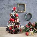 '25 クリスマス りんごと松ぼっくりと木の実たっぷりツリー★29cm