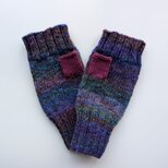 ハンドウォーマー多色グラデーション　ダークブルー系