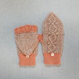 一点限り・特別限定価格3680円／2WAYミトン手袋・アンゴラシルク×メリノウール・シェルボタン付き(女性用M ～L)