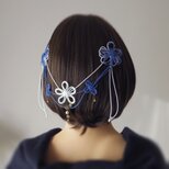 【新作】ヘアコーム「みちゆきて冰」（白×薄青）