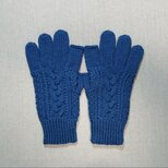 メリノウール100%スマホ対応手袋/インディゴブルー（メンズM）