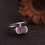 ローズクォーツのインダストリアルリング