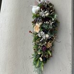 秋色あじさい、月桃、木の実のスワッグ