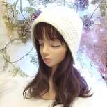 ニット帽 ニットキャップ 帽子 耳まですっぽり 小顔効果 ウッドボタン　