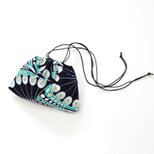 アフリカ布の巾着ショルダー（ 幾何学模様 ）斜めがけ たすき掛け インナーバッグ