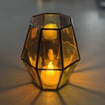 octagon 紫陽花　ステンドグラス　キャンドルホルダー