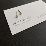 チタンポスト 4ｍｍアップニュアンスグレーパールスタッドピアス　グレーパール・グレイパール