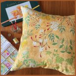 ﾐ ｻ ﾄ ﾉ ﾓ ﾘ｜絵やお花を飾るように愛用したいクッションカバー（キャンバス綿100・45cm）花柄｜完成品