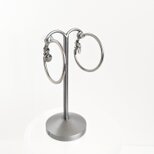 SUS316＊3cmフープイヤリング[Simple hoop & coin/Silver]刻印 コイン サージカルステンレス