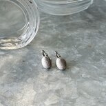 Y1207-ヴィンテージイヤリング U.S.A. 1970〜80's Silver Tone Oval Brushed