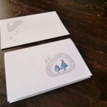 手刷りメッセージカード　「静かな冬の森」