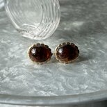 YA200-【 AVON 】エイボン・ヴィンテージイヤリング 1980 Turtle Bay Tortoisestone