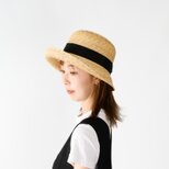 Blair ブレア 麦わら ブルトン ナチュラル×ブラックリボン 57.5cm [UK-H156-NA-M]