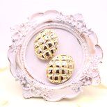 【JERVAL】ローランオリビエ  キルティングイヤリング＊Vintage Timeless Elegance 1980s